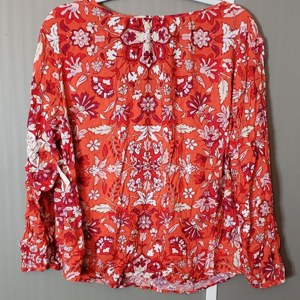 Old Navy Flowy Boho Peasant Blouse Floral Cottagecore Feminine Romantic XXL NWT - Picture 6 of 6